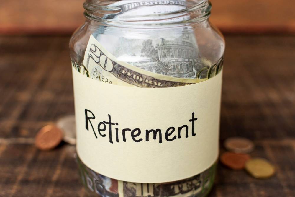 A clear jar labeled